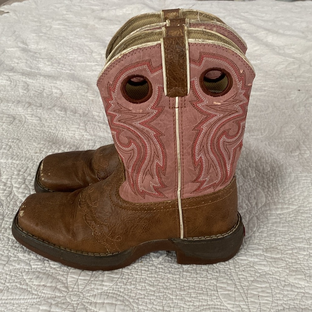 Durango Kids Boots in Brown and Pink - Picture 2 of 7
